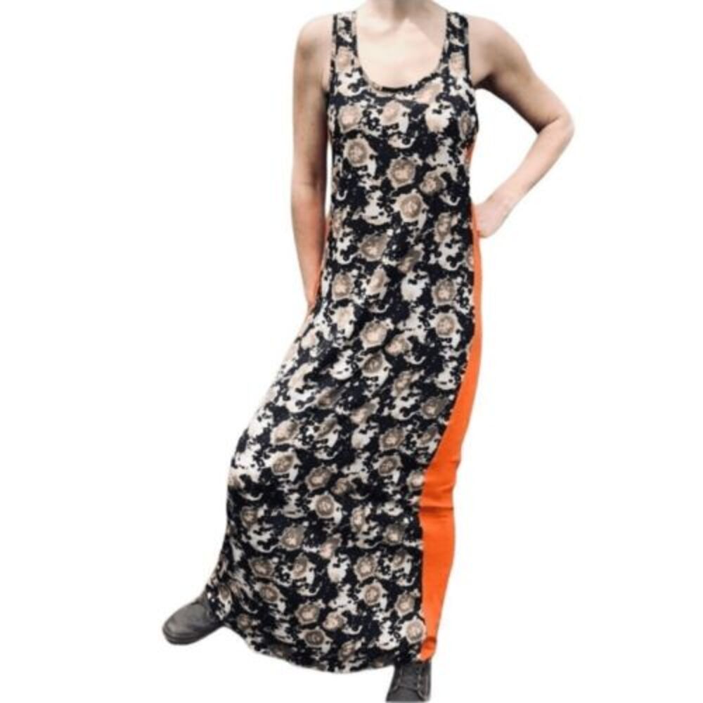 CUBIT Camo & Orange Racer Back Maxi Dress — Junior's SZ M (see measurements) - Picture 5 of 11